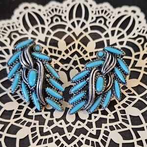 Vintage Faux Turquoise Costume Clip-ons